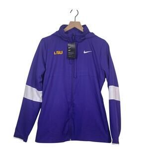 Nike Dri-Fit LSU Tigers Purple Full Zip Practice Hoodie Jacket Women‎ Medium NEW